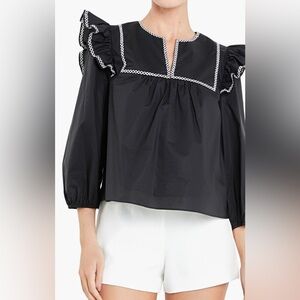 English Factory Embroidered Ruffle Balloon Top at NORDSTROMS NOW!